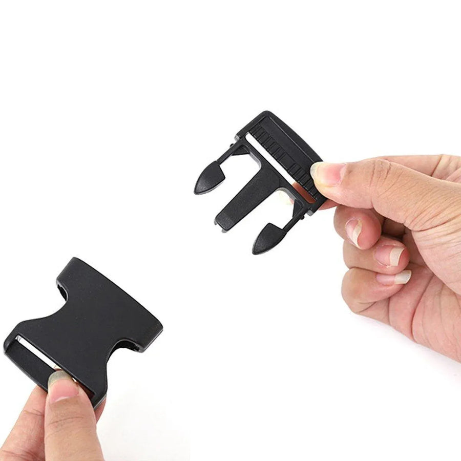 10pcs Black Plastic Buckle Clips for School Bag Backpack Strap Multifunctional - 38mm