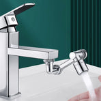 Multifunction Mechanical Arm Faucet Extender Rotatable Sink Tap Adapter Joint - Silver