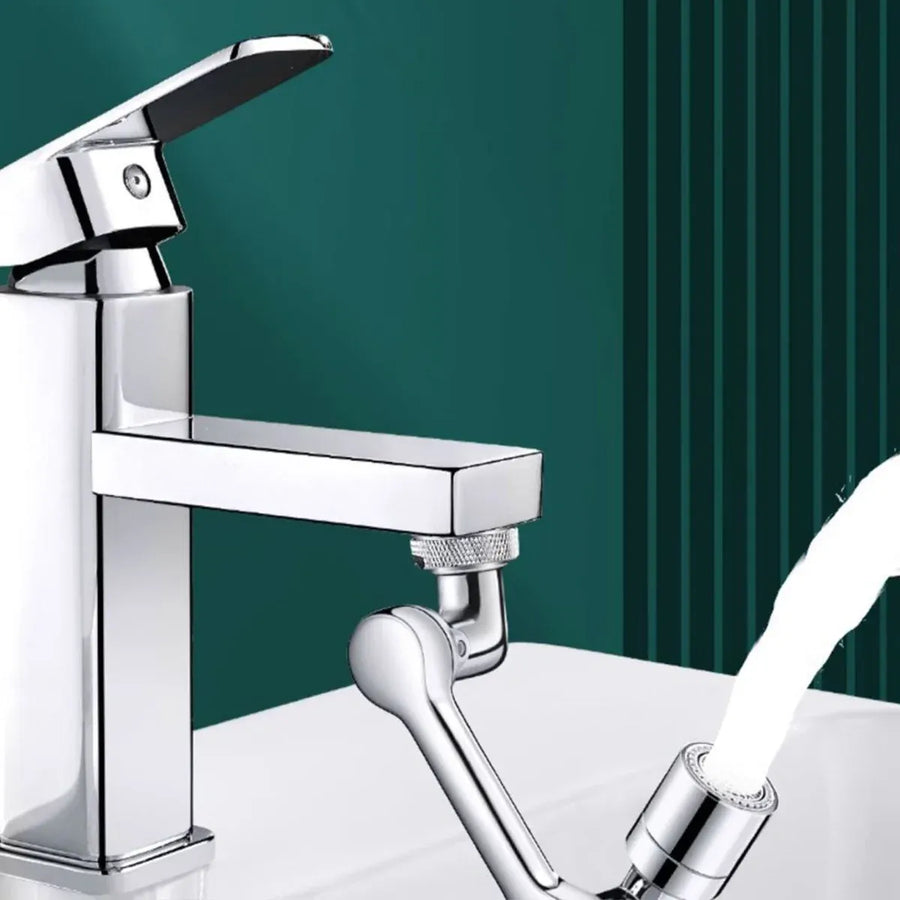 Multifunction Mechanical Arm Faucet Extender Rotatable Sink Tap Adapter Joint - Silver