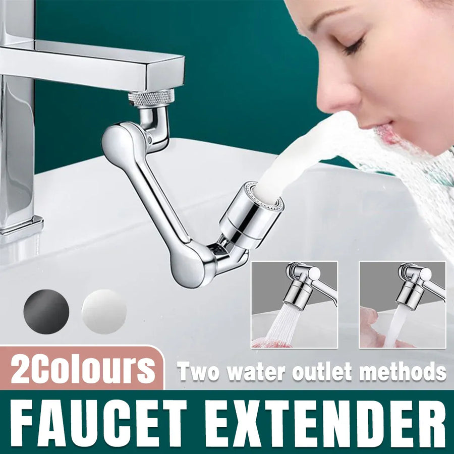 Multifunction Mechanical Arm Faucet Extender Rotatable Sink Tap Adapter Joint - Silver