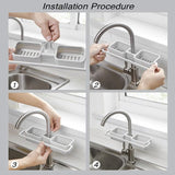 Kitchen  Faucet  Holder  Soap Sponges Caddy Organizer Storage Rack Sink Basket