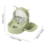 2.2L Large Capacity Pet Water Fountain with Food Bowl Auto Circulation Filtered - Side View