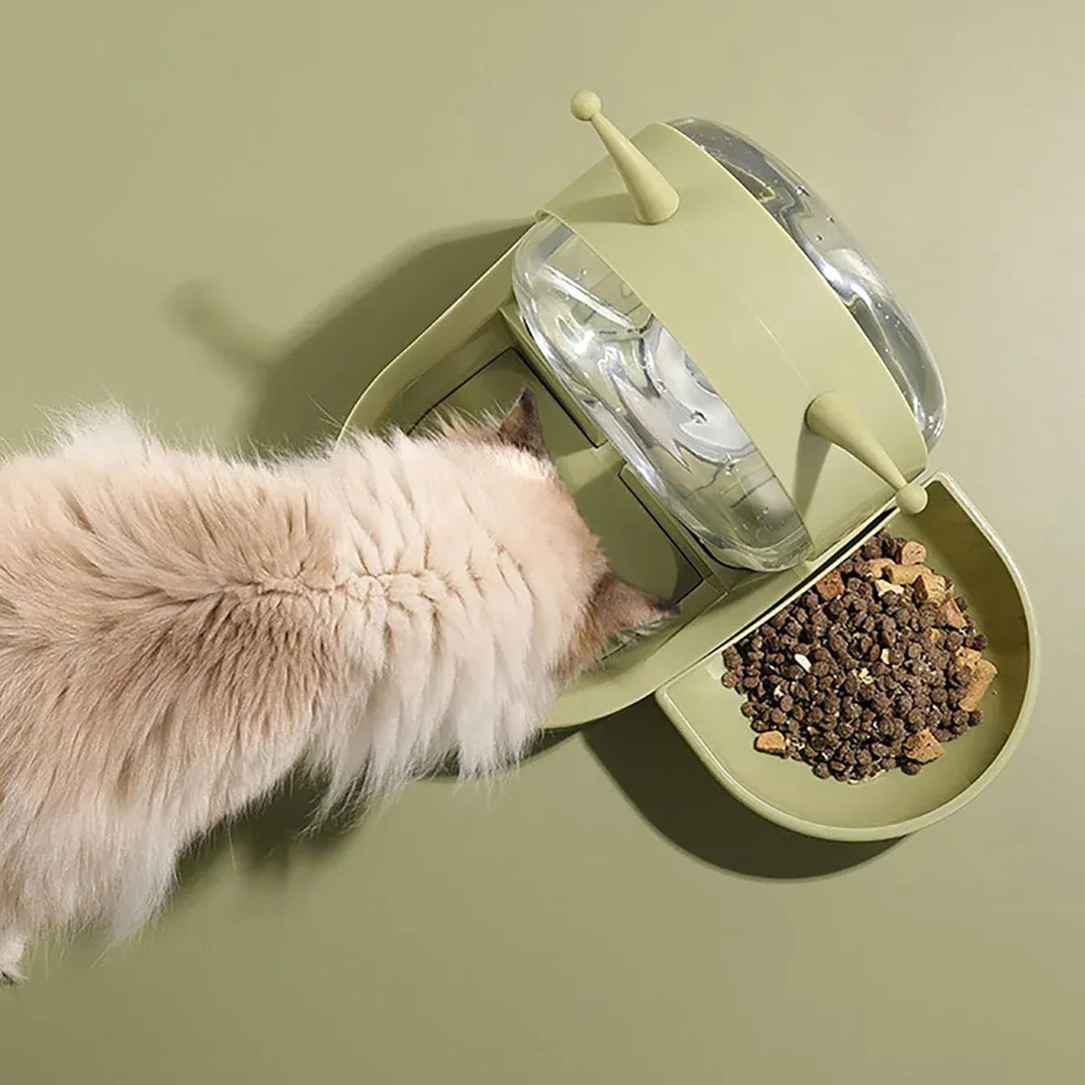 2.2L Large Capacity Pet Water Fountain with Food Bowl Auto Circulation Filtered