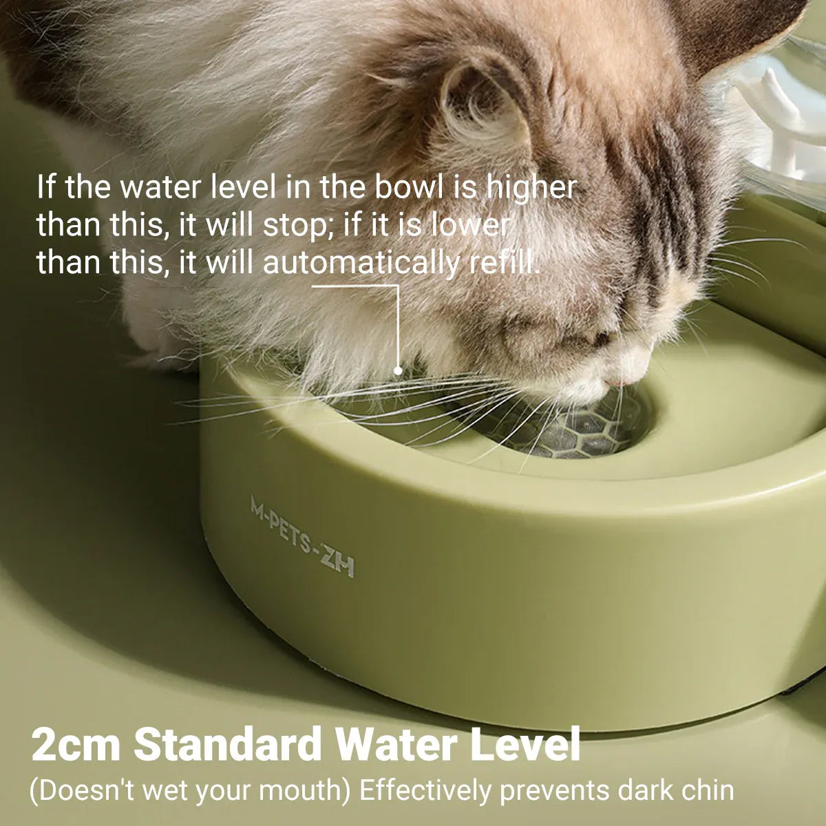 2.2L Large Capacity Pet Water Fountain with Food Bowl Auto Circulation Filtered