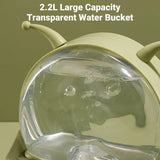 2.2L Large Capacity Pet Water Fountain with Food Bowl Auto Circulation Filtered - Low Angle