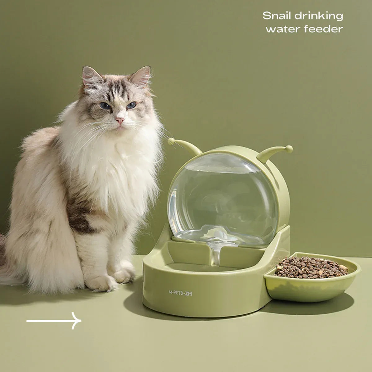 2.2L Large Capacity Pet Water Fountain with Food Bowl Auto Circulation Filtered