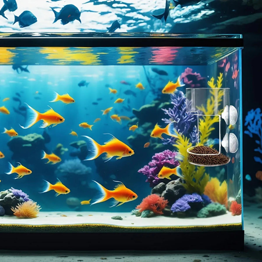 Fish Food Feeding Ring Floating Dispenser Ring Suspension Frame Aquarium Feeder - Square