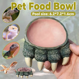 Lizard Claw Shaped Pet Food Water Bowl Durable Resin Non Slip
