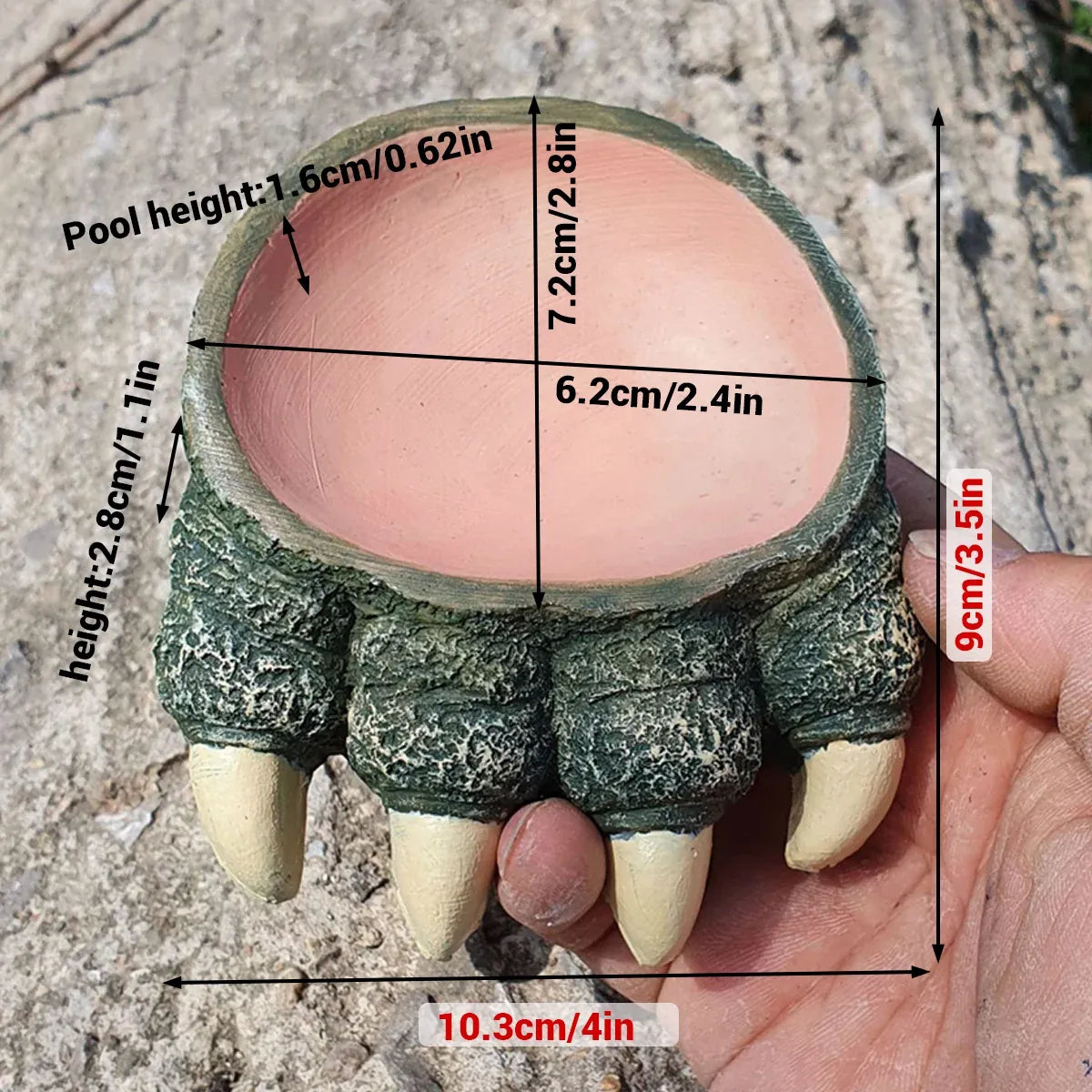 Lizard Claw Shaped Pet Food Water Bowl Durable Resin Non Slip