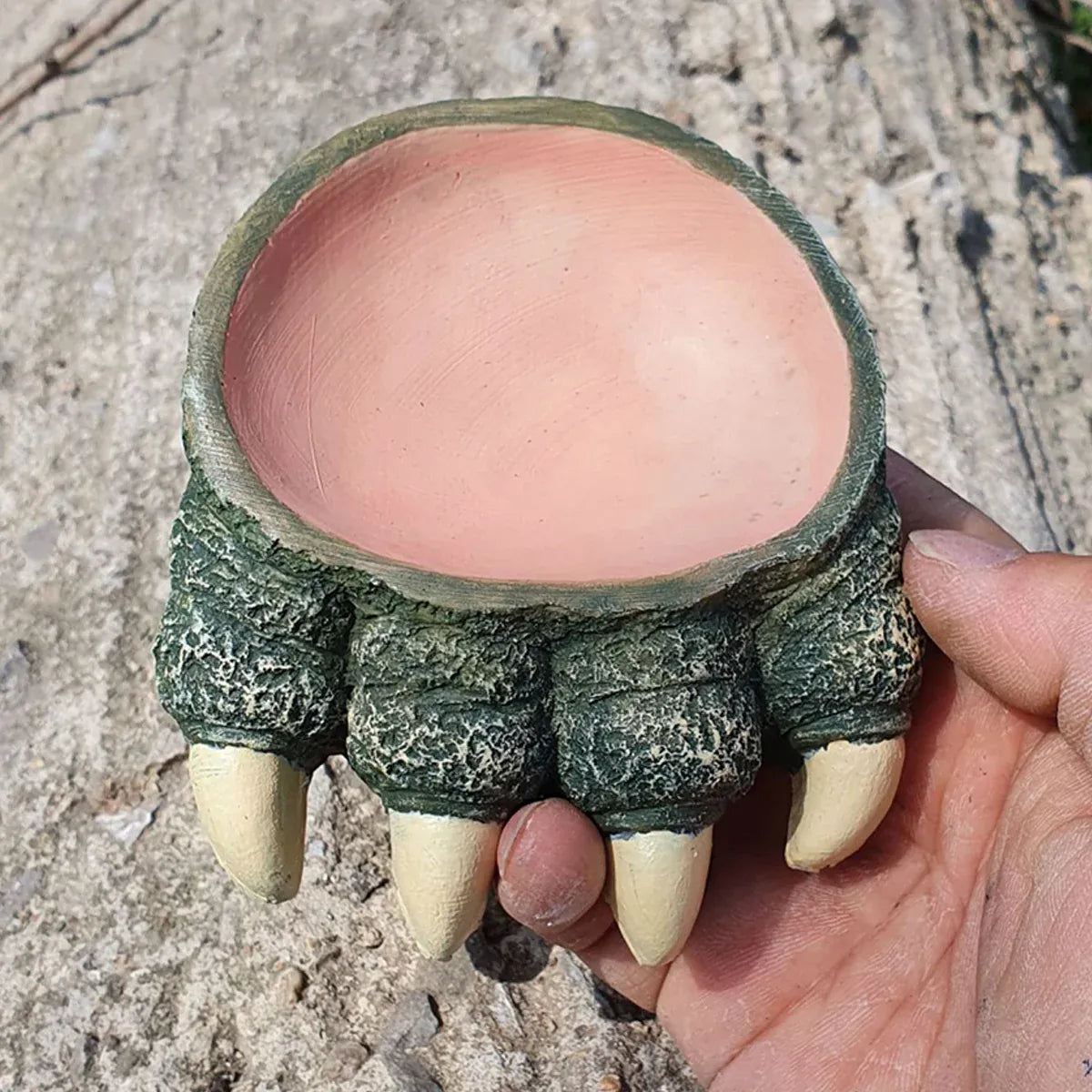 Lizard Claw Shaped Pet Food Water Bowl Durable Resin Non Slip