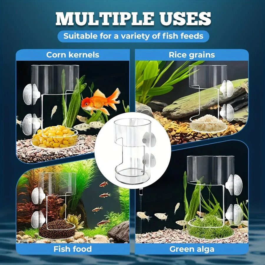 Fish Food Feeding Ring Floating Dispenser Ring Suspension Frame Aquarium Feeder - Round