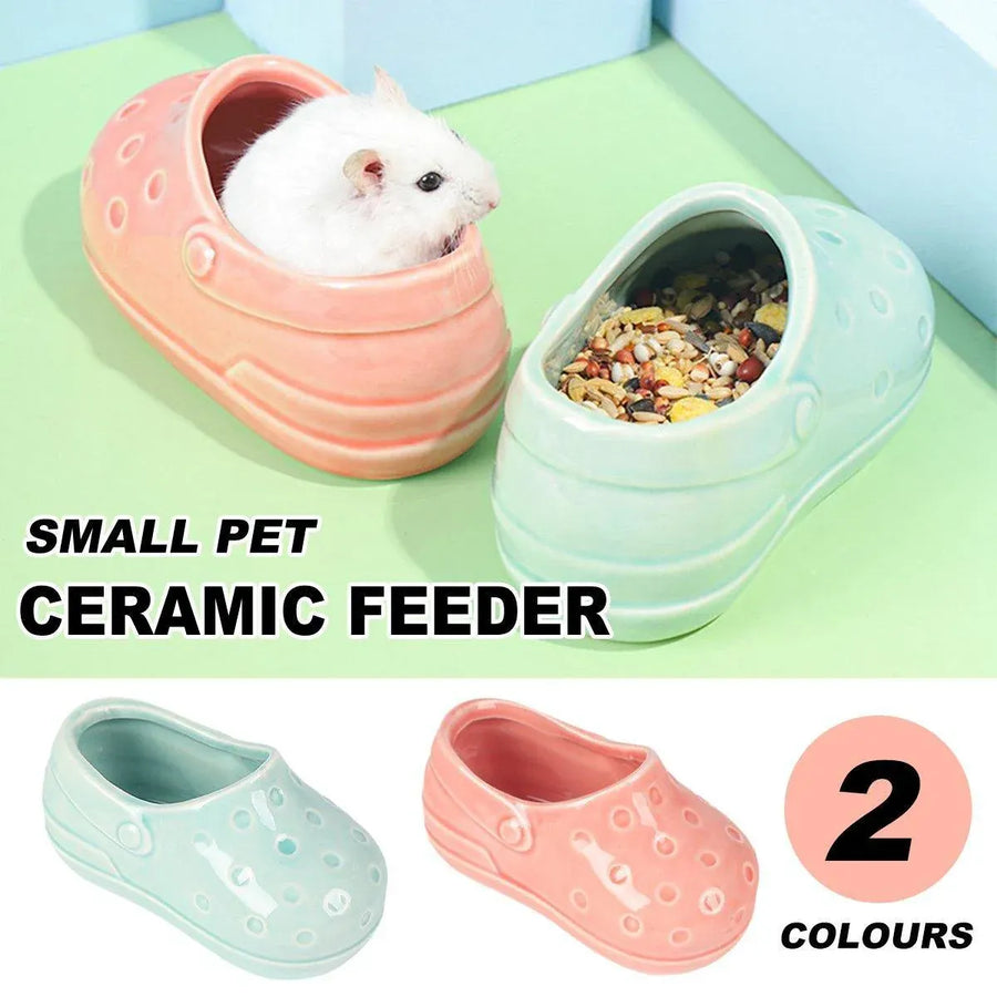 Tumble-Proof Non-Slip Hamster Food Bowl Hedgehog Feeder Squirrel Dish Plate - Pink