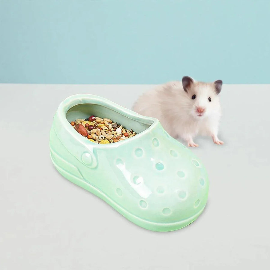 Tumble-Proof Non-Slip Hamster Food Bowl Hedgehog Feeder Squirrel Dish Plate - Pink