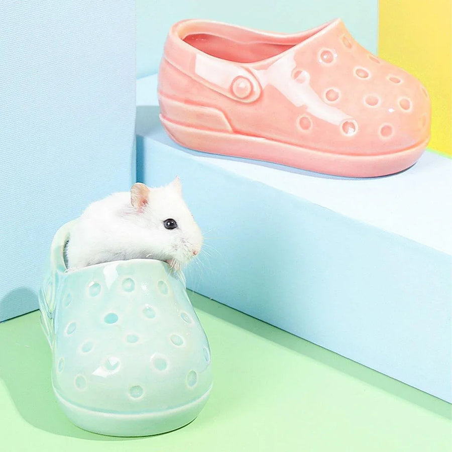 Tumble-Proof Non-Slip Hamster Food Bowl Hedgehog Feeder Squirrel Dish Plate - Pink
