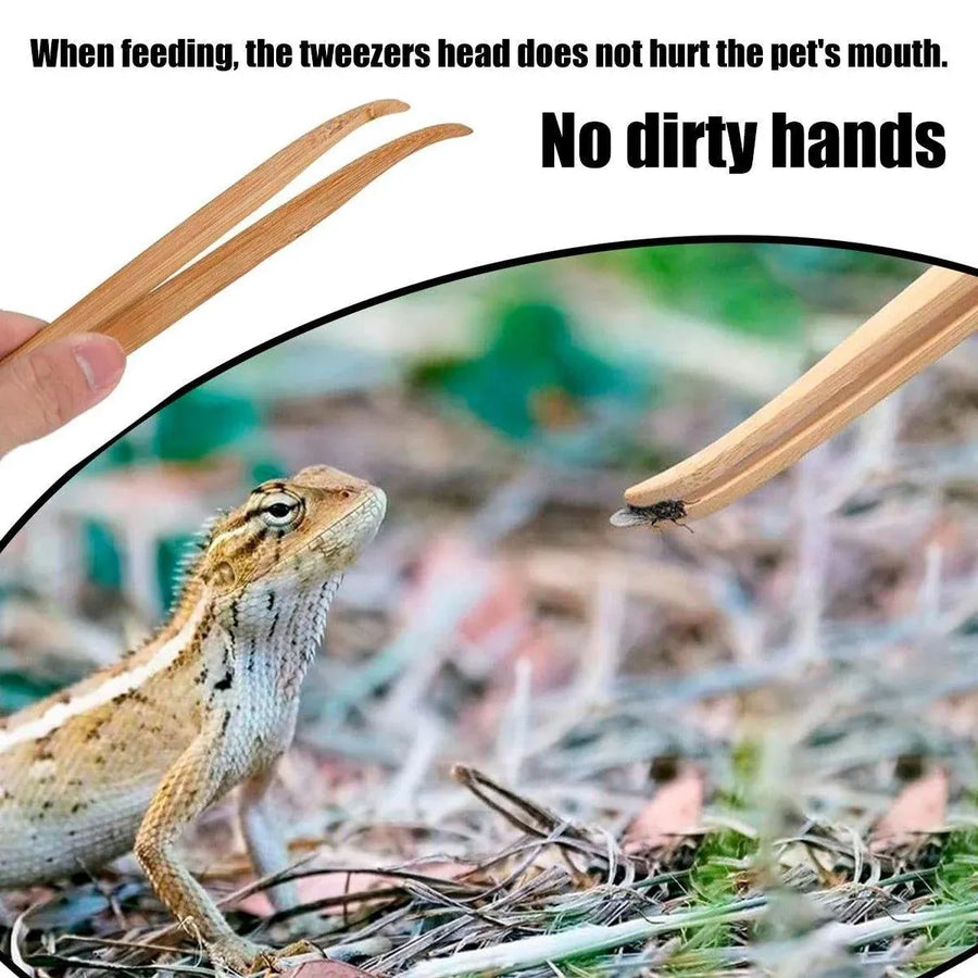 1-Piece 16.5 cm Curved Reptile Feeding Tweezers