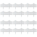 White Garden Edging Fence Panels 60 x 33 cm - 12 Pieces