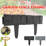 20pcs Garden Fence Edging Plastic Lawn Border for Outdoor Yard Flower Bed - Black