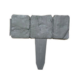 20pcs Garden Fence Edging Plastic Lawn Border for Outdoor Yard Flower Bed - Grey - Close-Up Angle