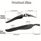 Mountain Bike Fenders Bicycle Mudflaps Rain Guard Splash Guard for Bike Wheels - Side View
