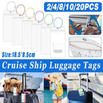 2/10PCS Cruise Ship Luggage Tags Holders Zip Pouch Keyring Steel Wire Cable - 2PCS