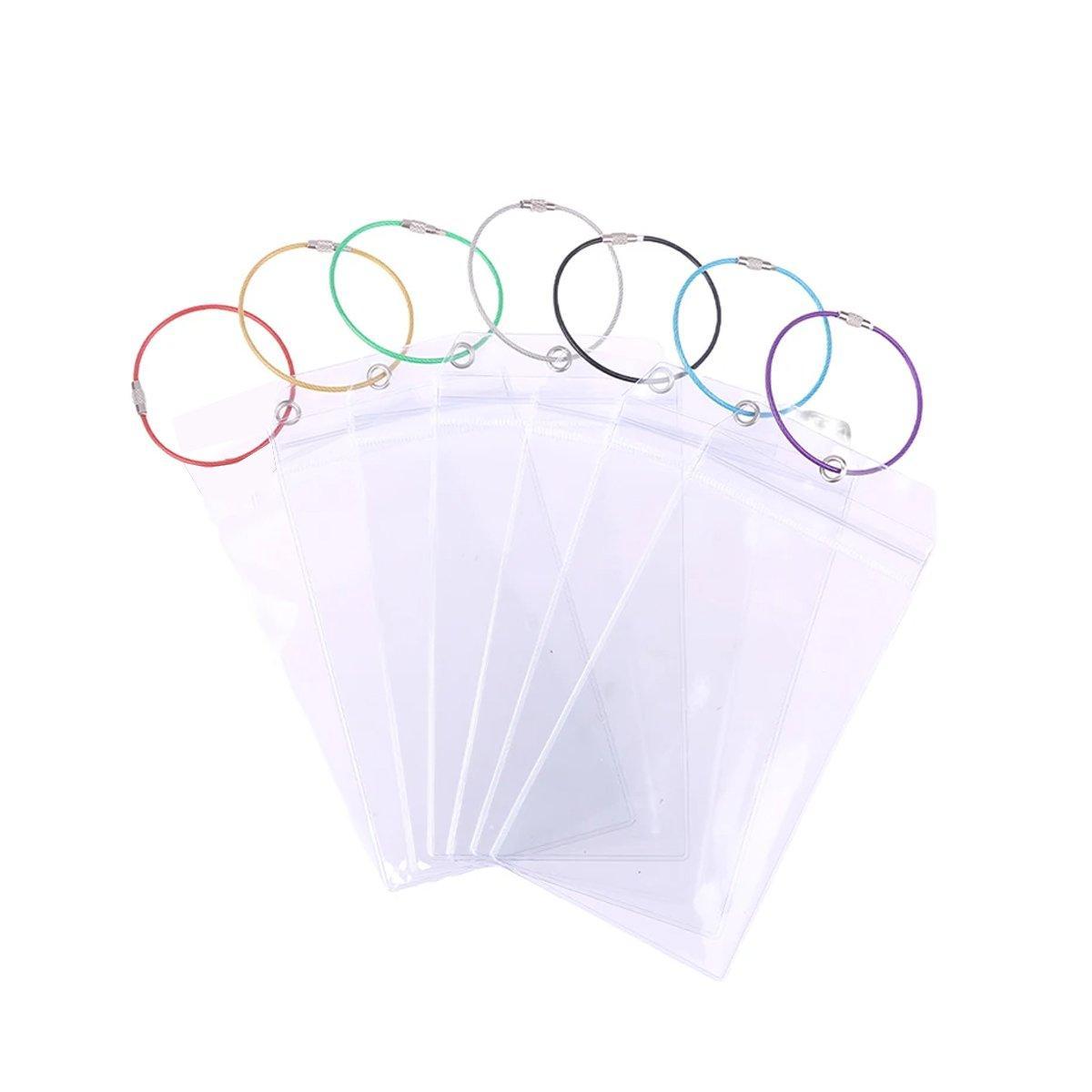 2/10PCS Cruise Ship Luggage Tags Holders Zip Pouch Keyring Steel Wire Cable - 2PCS