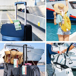 2/10PCS Cruise Ship Luggage Tags Holders Zip Pouch Keyring Steel Wire Cable - 2PCS