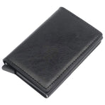 RFID Blocking Leather Card Wallet with Money Clip for Men Credit Holder - Black