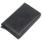 RFID Blocking Leather Card Wallet with Money Clip for Men Credit Holder - Black