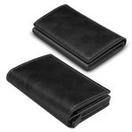 RFID Blocking Leather Card Wallet with Money Clip for Men Credit Holder - Black