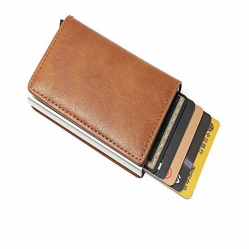 RFID Blocking Leather Card Wallet with Money Clip for Men Credit Holder - Black