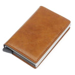RFID Blocking Leather Card Wallet with Money Clip for Men Credit Holder - Yellow