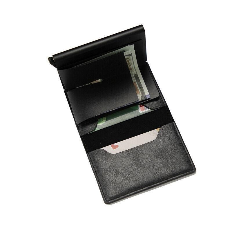 RFID Blocking Leather Card Wallet with Money Clip for Men Credit Holder - Yellow