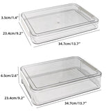 Large Capacity A4 File Storage Box Transparent Plastic Document Organizer Case - Large