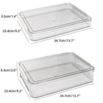 Large Capacity A4 File Storage Box Transparent Plastic Document Organizer Case - Large