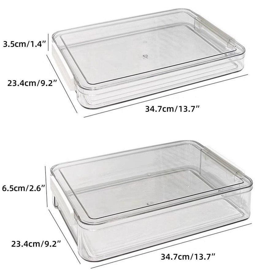 Large Capacity A4 File Storage Box Transparent Plastic Document Organizer Case - Large