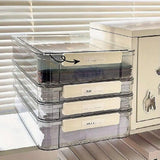 Large Capacity A4 File Storage Box Transparent Plastic Document Organizer Case - Small - Top-Down View
