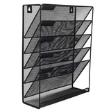 5 Tier Iron File Organiser Desktop File Management Shelf for Office Storage Desk
