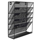 5 Tier Iron File Organiser Desktop File Management Shelf for Office Storage Desk - Front View