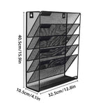 5 Tier Iron File Organiser Desktop File Management Shelf for Office Storage Desk