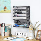 5 Tier Iron File Organiser Desktop File Management Shelf for Office Storage Desk - Top-Down View