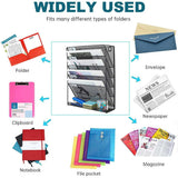 5 Tier Iron File Organiser Desktop File Management Shelf for Office Storage Desk - 45-Degree Angle