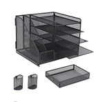 Multi-Tier Desktop Organizer File Holder Document Storage Rack Office Shelf