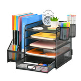 Multi-Tier Desktop Organizer File Holder Document Storage Rack Office Shelf - Extra Image