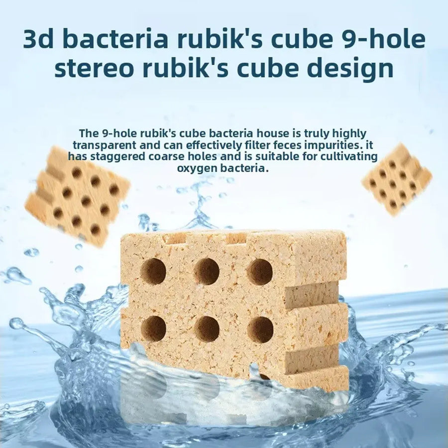 10PCS 3D Bacterial Cultivation Cubes Aquarium Bio Filter Media Fish Tank Clean