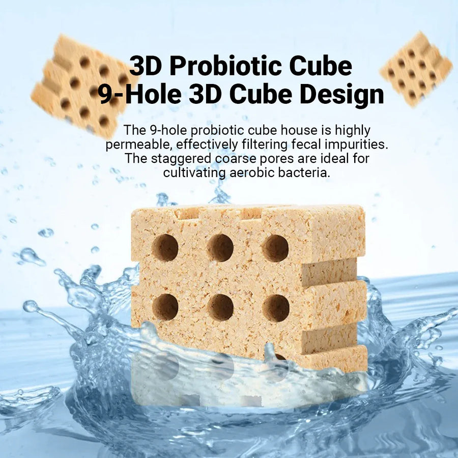 10PCS 3D Bacterial Cultivation Cubes Aquarium Bio Filter Media Fish Tank Clean