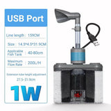Aquarium Six in One Filter Reverse Air Lift Suction Aeration Wave Maker System - 45-Degree Angle