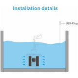Aquarium Six in One Filter Reverse Air Lift Suction Aeration Wave Maker System - Close-Up Angle