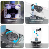 Aquarium Six in One Filter Reverse Air Lift Suction Aeration Wave Maker System - Low Angle
