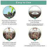 Worm Composting Bin PVC Tube Odor Sealing Garden Composter for Lawn Flower Pot - Top-Down View