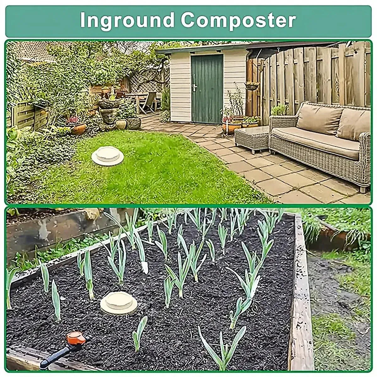 Worm Composting Bin PVC Tube Odor Sealing Garden Composter for Lawn Flower Pot